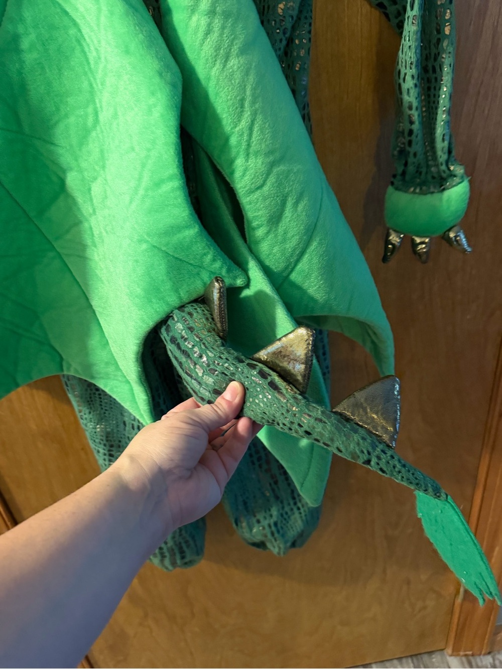Pottery Barn Kids Green Dragon Halloween Costume 2 Pieces Size 4-6 - Picture 4 of 6